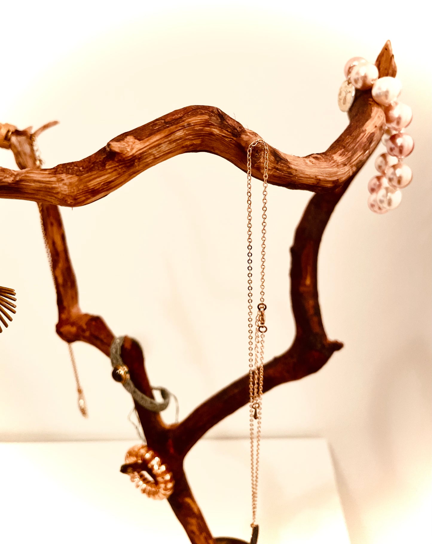 Support de branche en bois flotté Epoxi Art pour bijoux, décoration