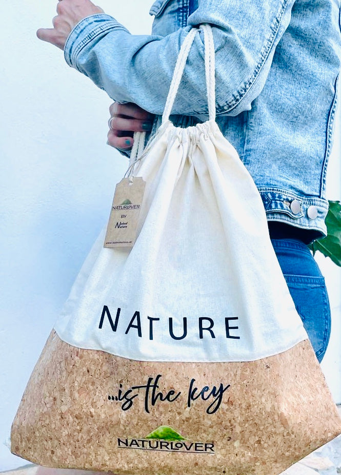 Sac à dos NaturLoVer « La nature est la clé » en coton et liège