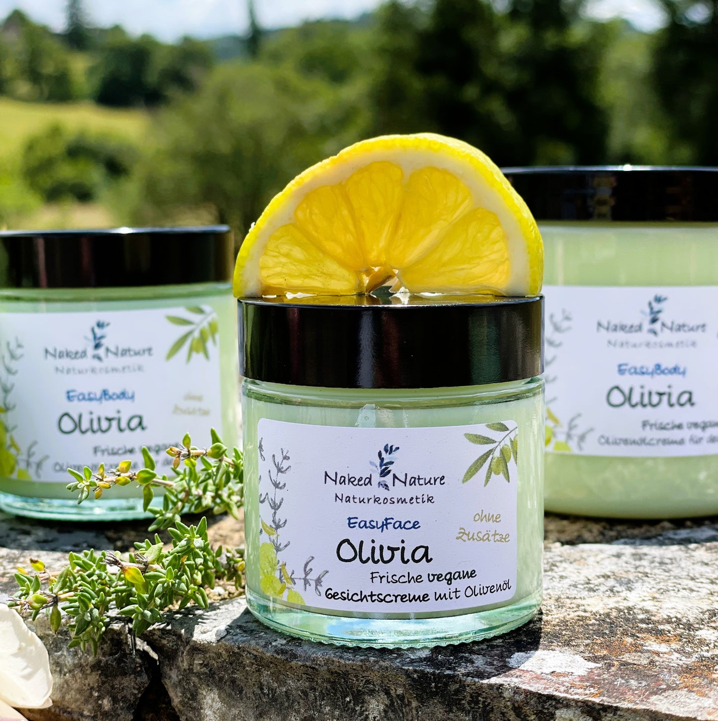 OLIVIA Olivenölcreme (PUR oder mit zartem Zitronenthymian)