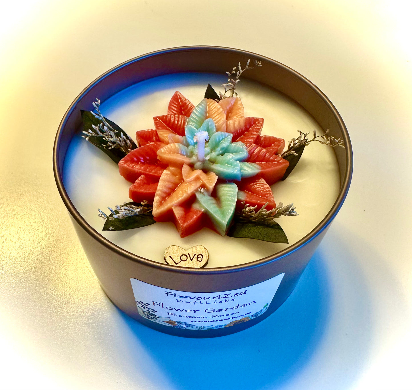 Flower Garden Christmas Star Kerze