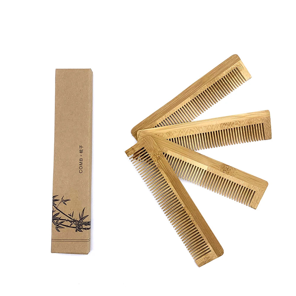 Peigne en bambou naturel, 2 pièces
