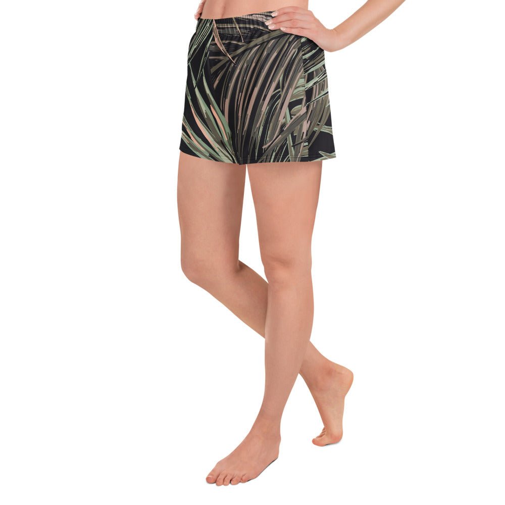 kurze Sporthose Damen schwarz grün