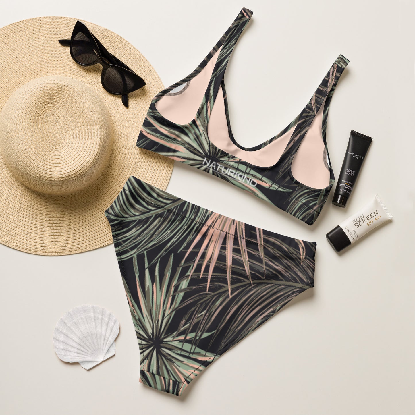 NATURKIND Allover Recycling Bikini, Black Beauty