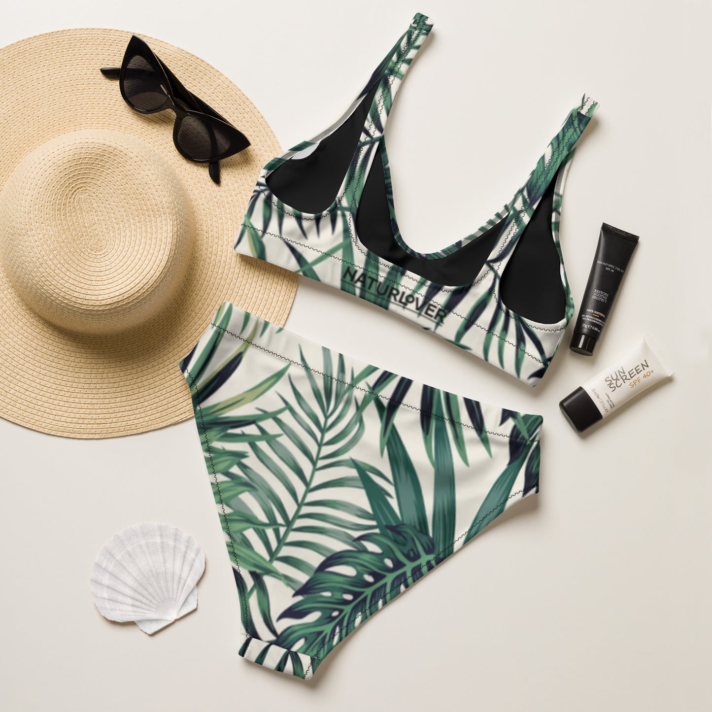 NaturLoVer Allover Recycling Bikini, Green Fern