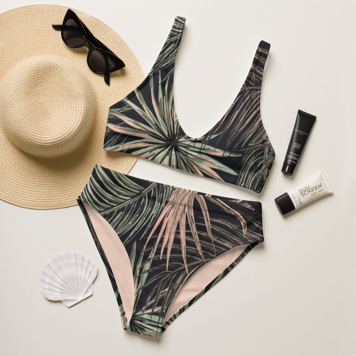 NATURKIND Allover Recycling Bikini, Black Beauty