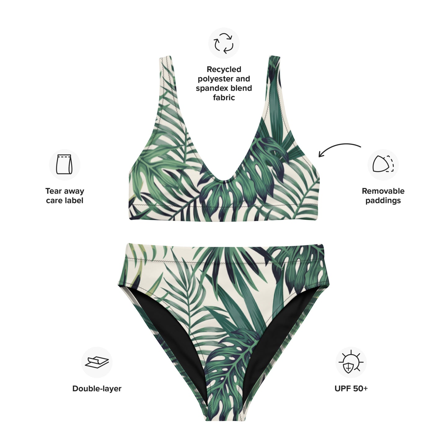 NaturLoVer Allover Recycling Bikini, Green Fern