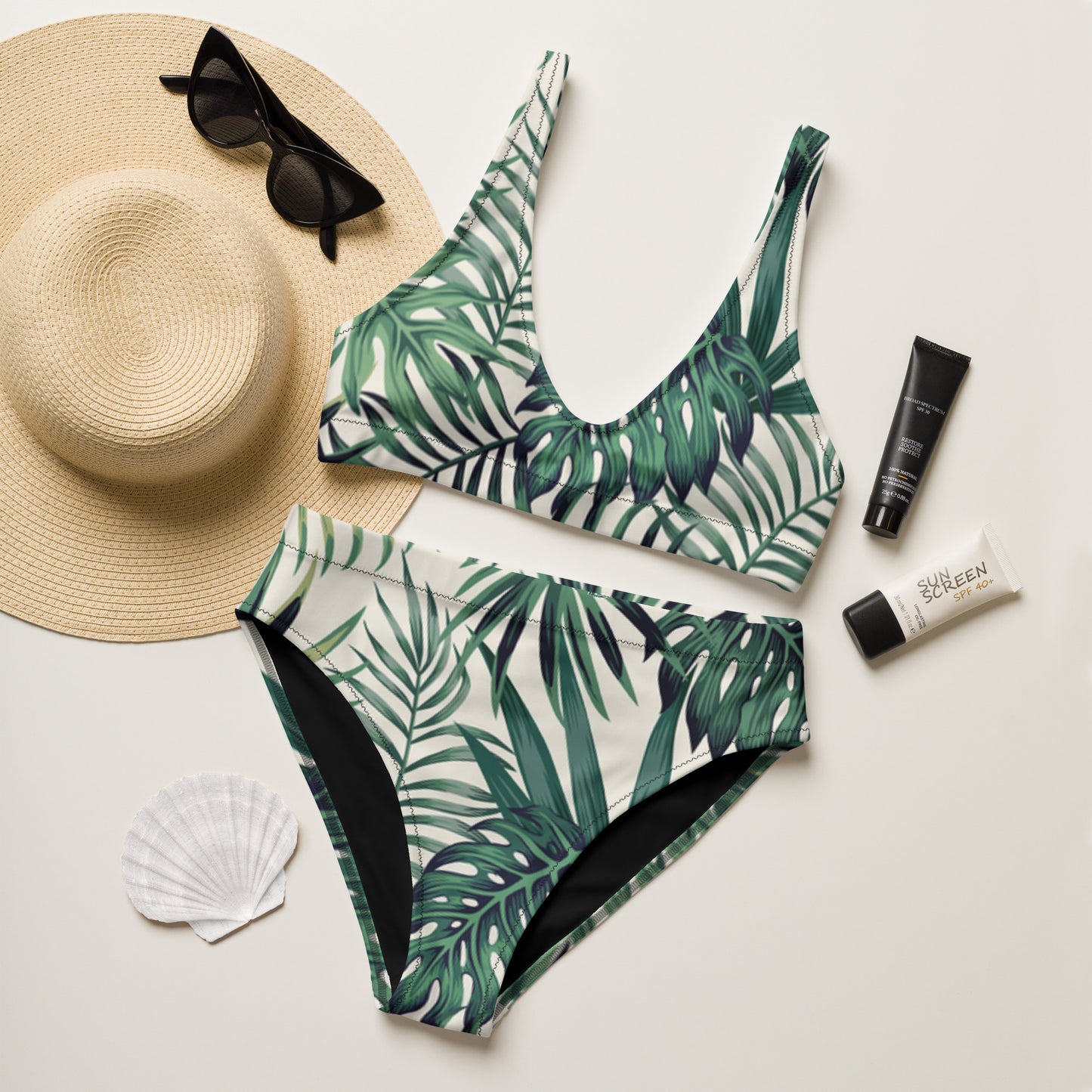 NaturLoVer Allover Recycling Bikini, Green Fern