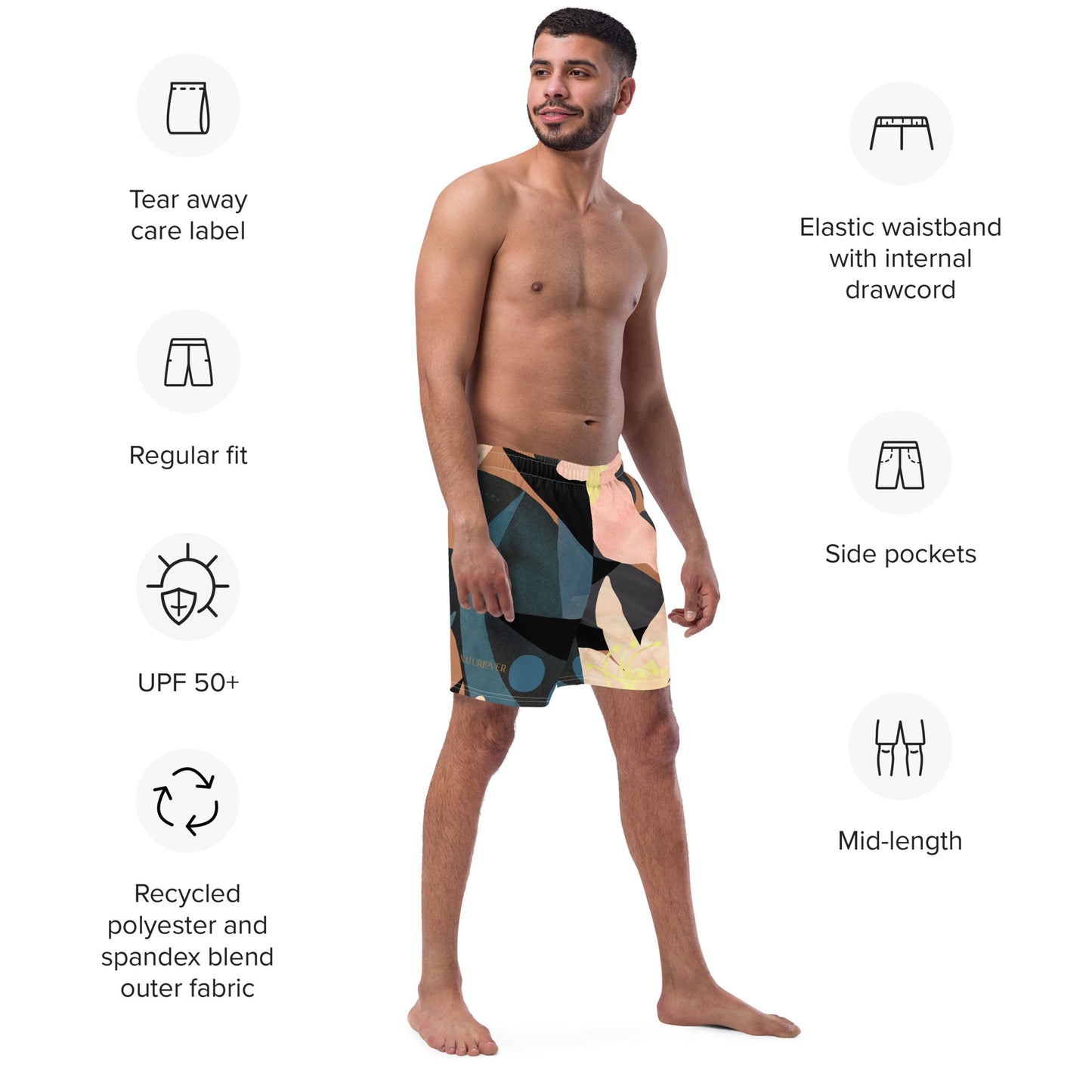 Naturlover Recycling Badehose Schwimmshorts Flower Power