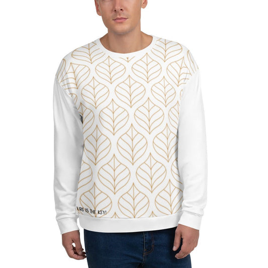 Recycling Pullover weiß gemustert