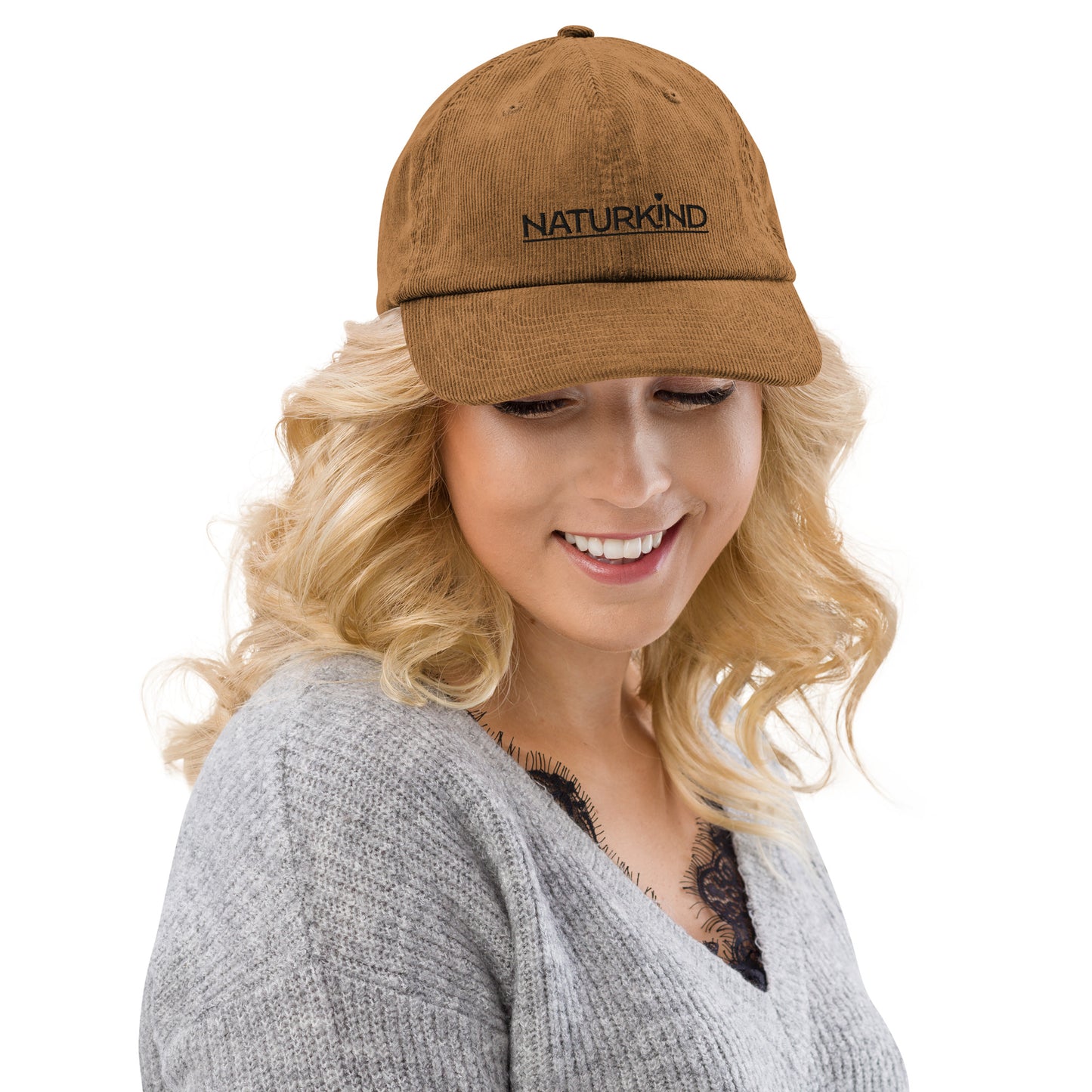 Casquette de baseball en velours côtelé NATURKIND, camel + olive