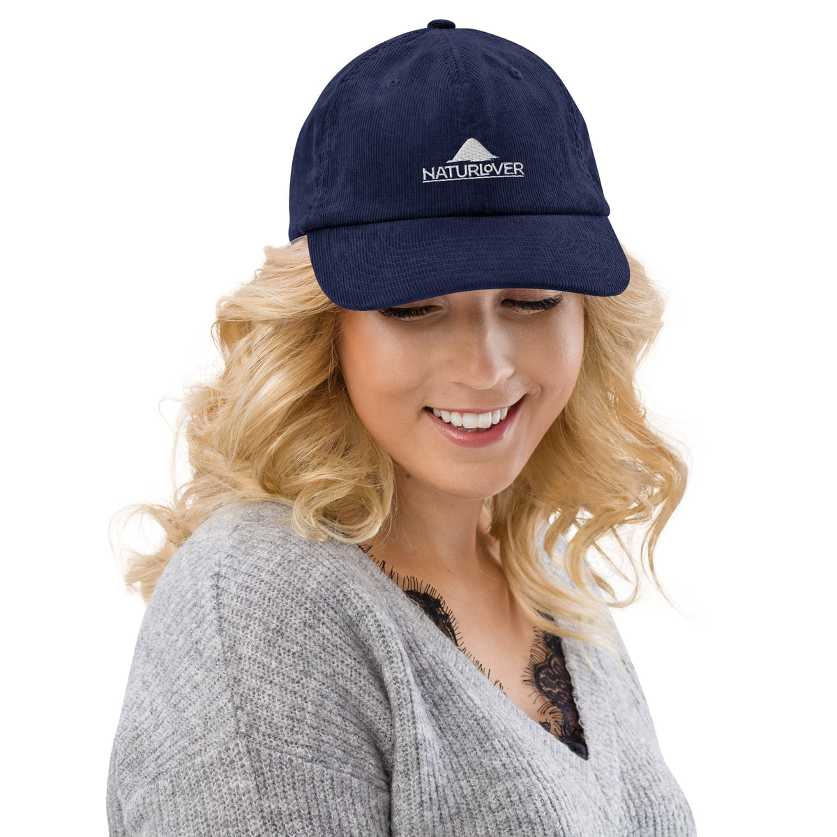 Baumwoll Cord basecap blau