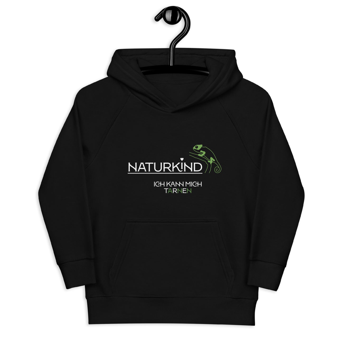 NATURKIND Eco Kapuzenpullover Kids Chamäleon, schwarz + navy + fancy orange
