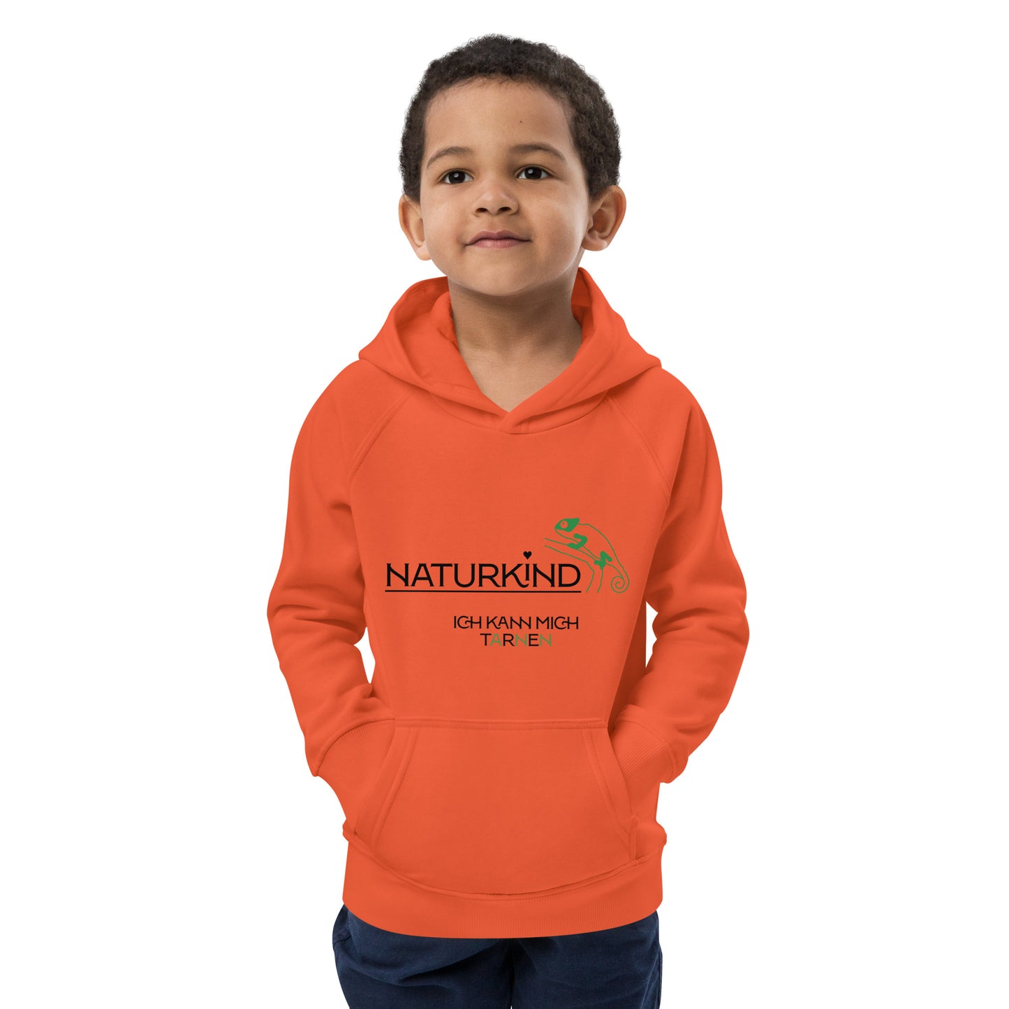 NATURKIND Eco Kapuzenpullover Kids Chamäleon, fancy orange