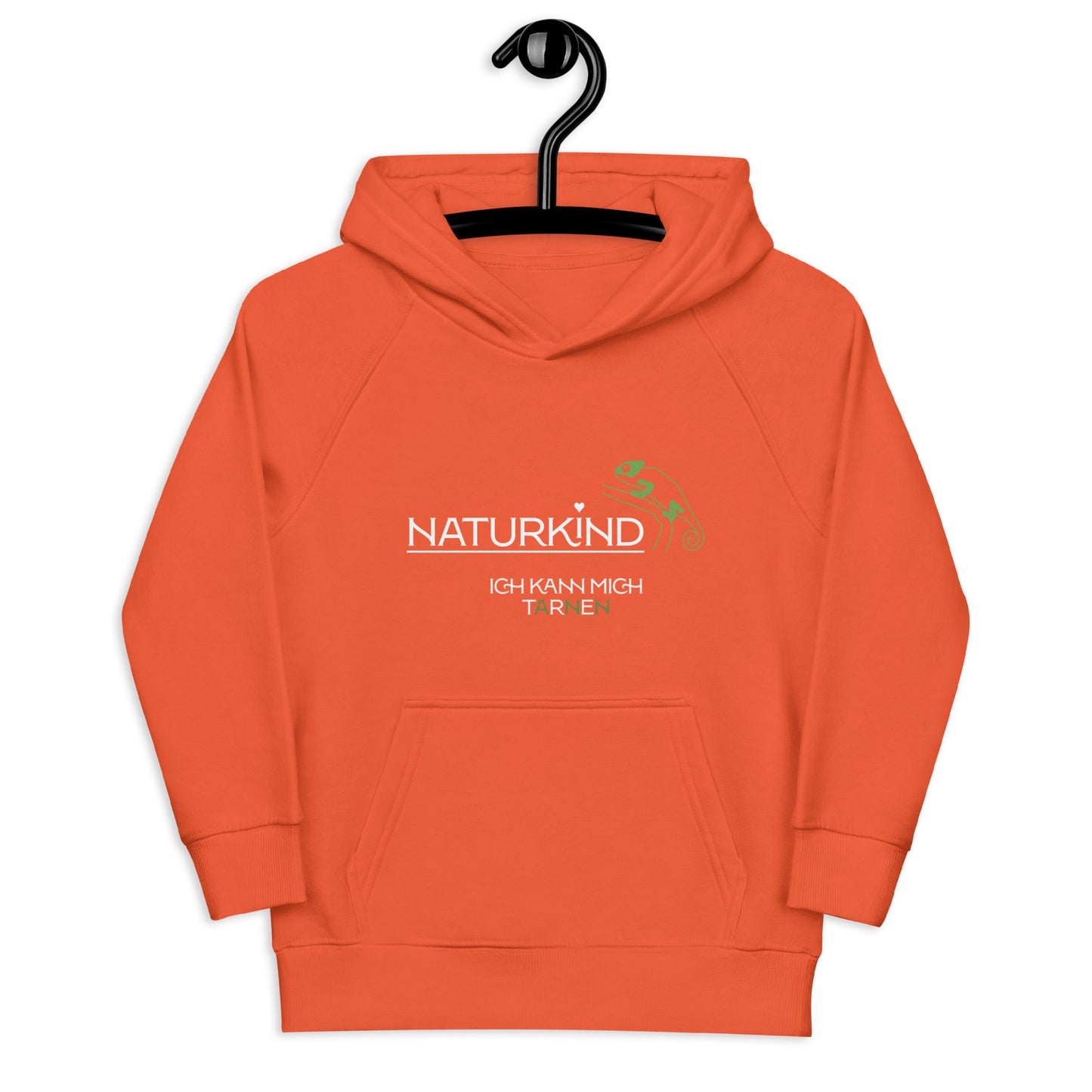 NATURKIND Eco Kapuzenpullover Kids Chamäleon, schwarz + navy + fancy orange