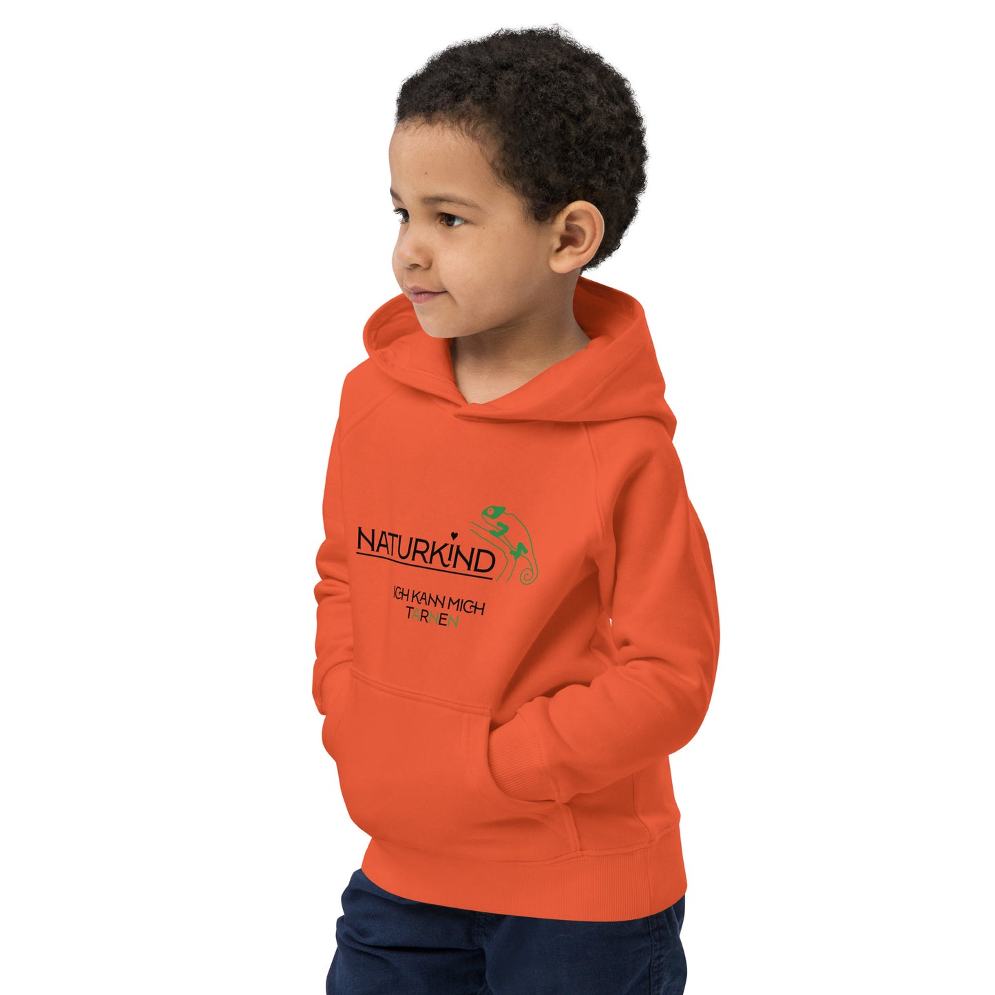 NATURKIND Eco Kapuzenpullover Kids Chamäleon, fancy orange