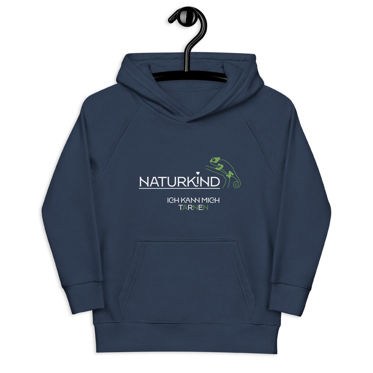 NATURKIND Eco Kapuzenpullover Kids Chamäleon, schwarz + navy + fancy orange