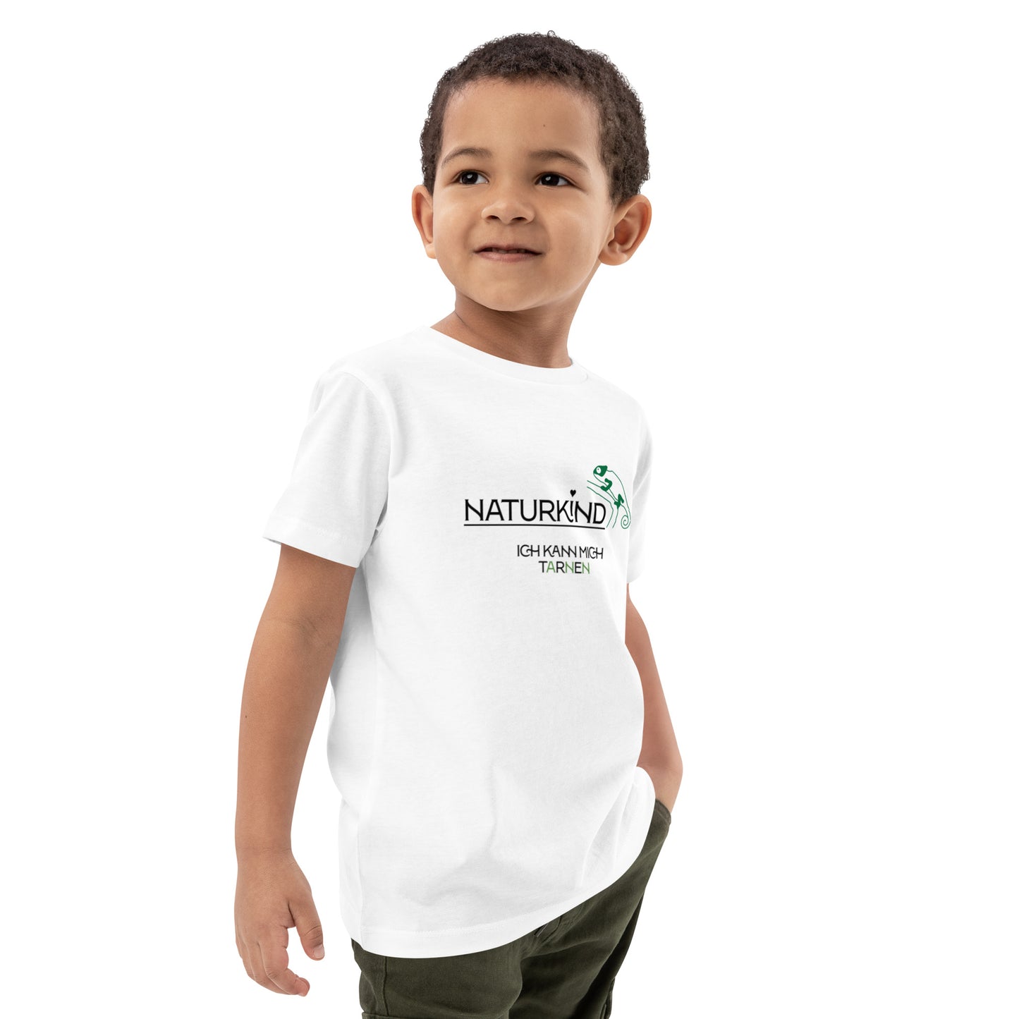 Kinder T Shirt aus Bio Baumwolle Chamäleon