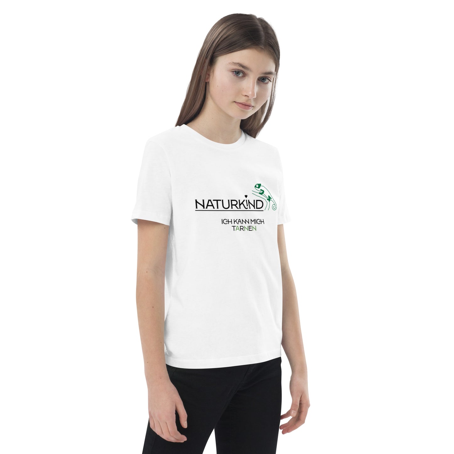 NATURKIND Eco Baumwoll T-Shirt Chamäleon für Kinder, weiß