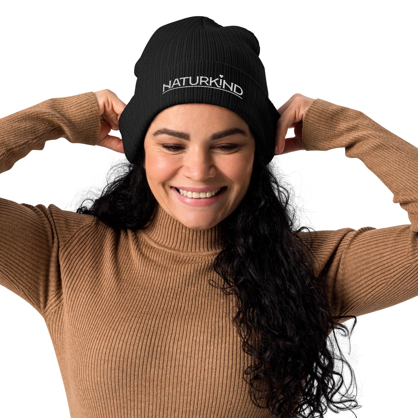 Bonnet/chapeau bio NATURKIND avec broderie blanche