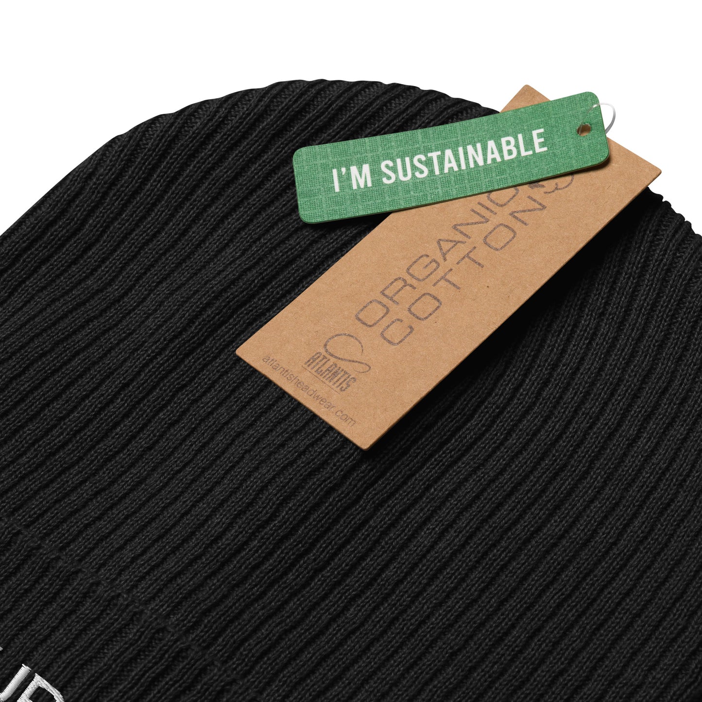 Bonnet/chapeau bio NATURKIND avec broderie blanche