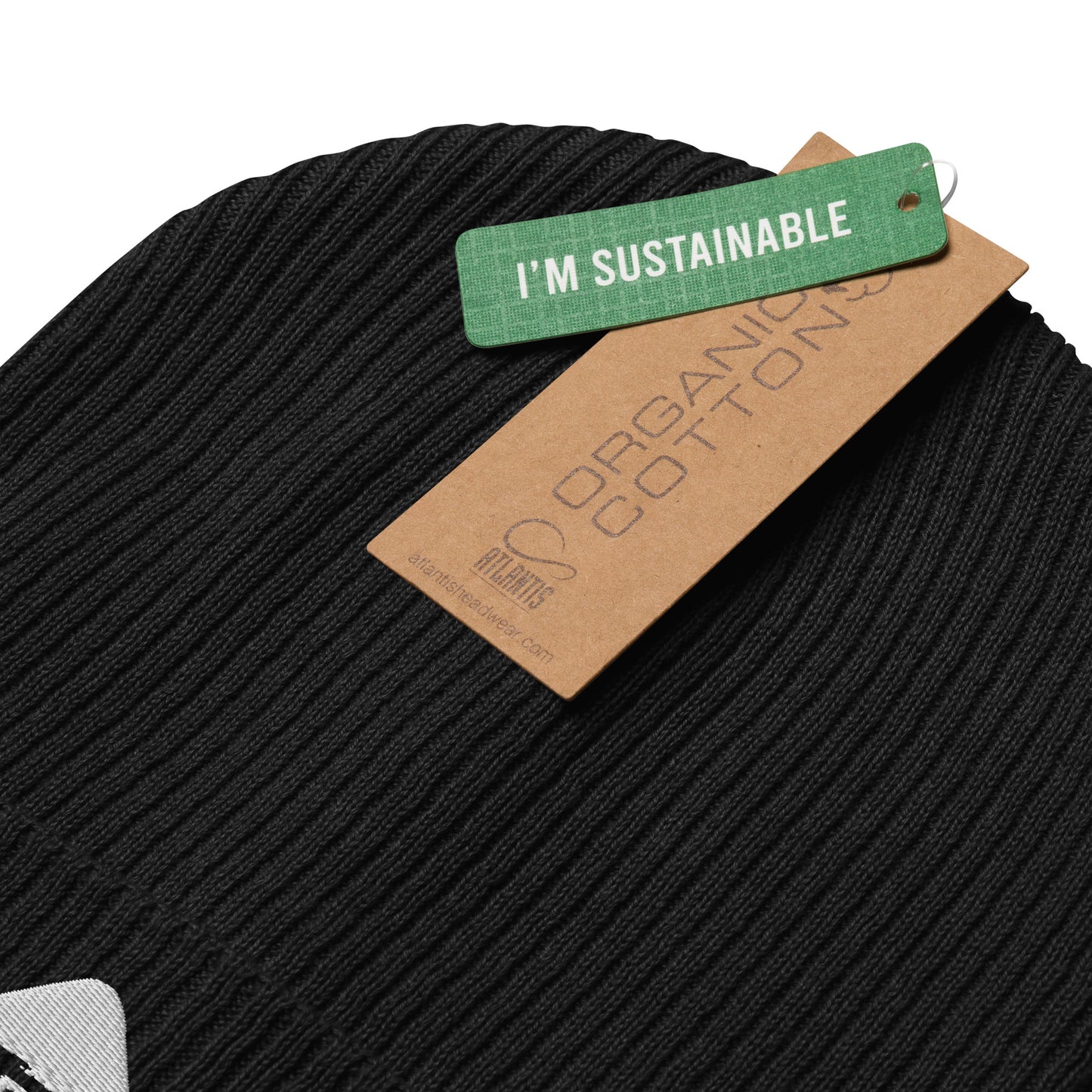 Bonnet/chapeau bio NaturLoVer avec broderie blanche