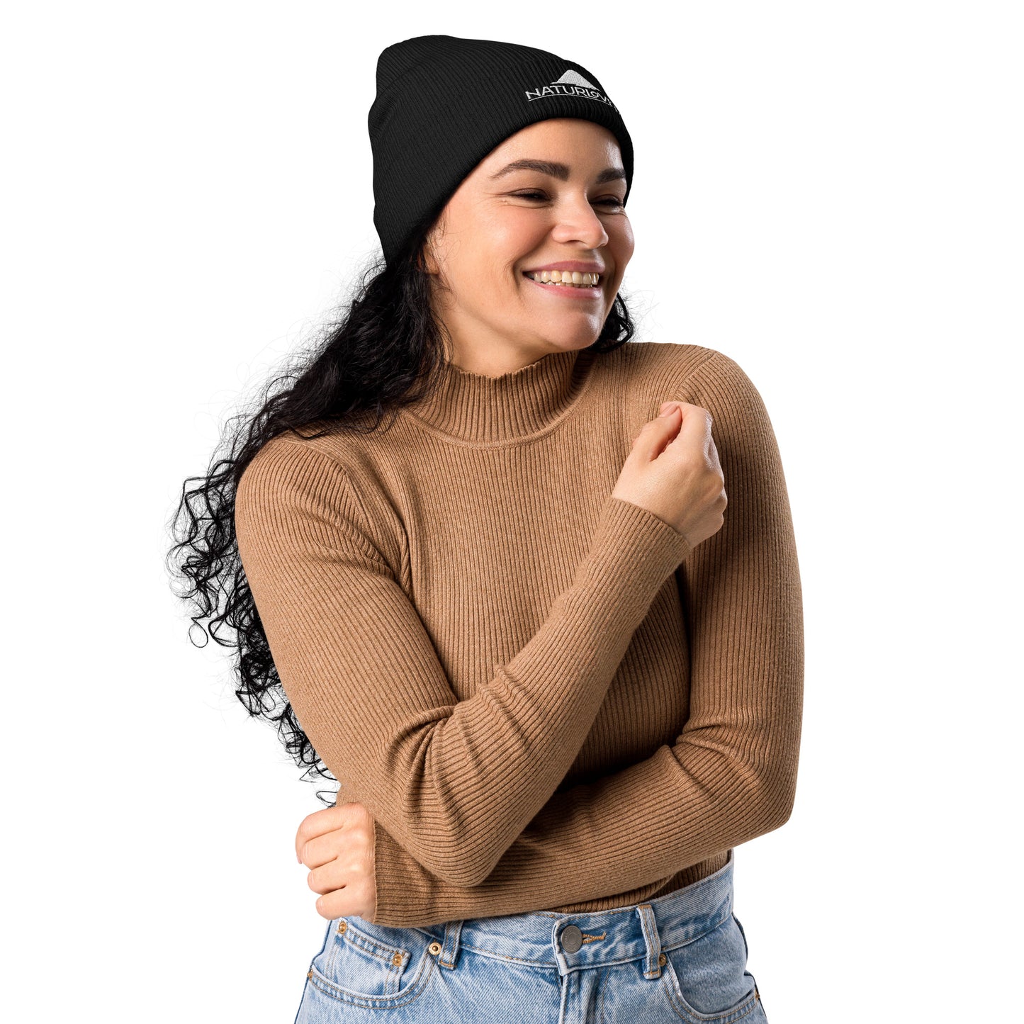 Bonnet/chapeau bio NaturLoVer avec broderie blanche