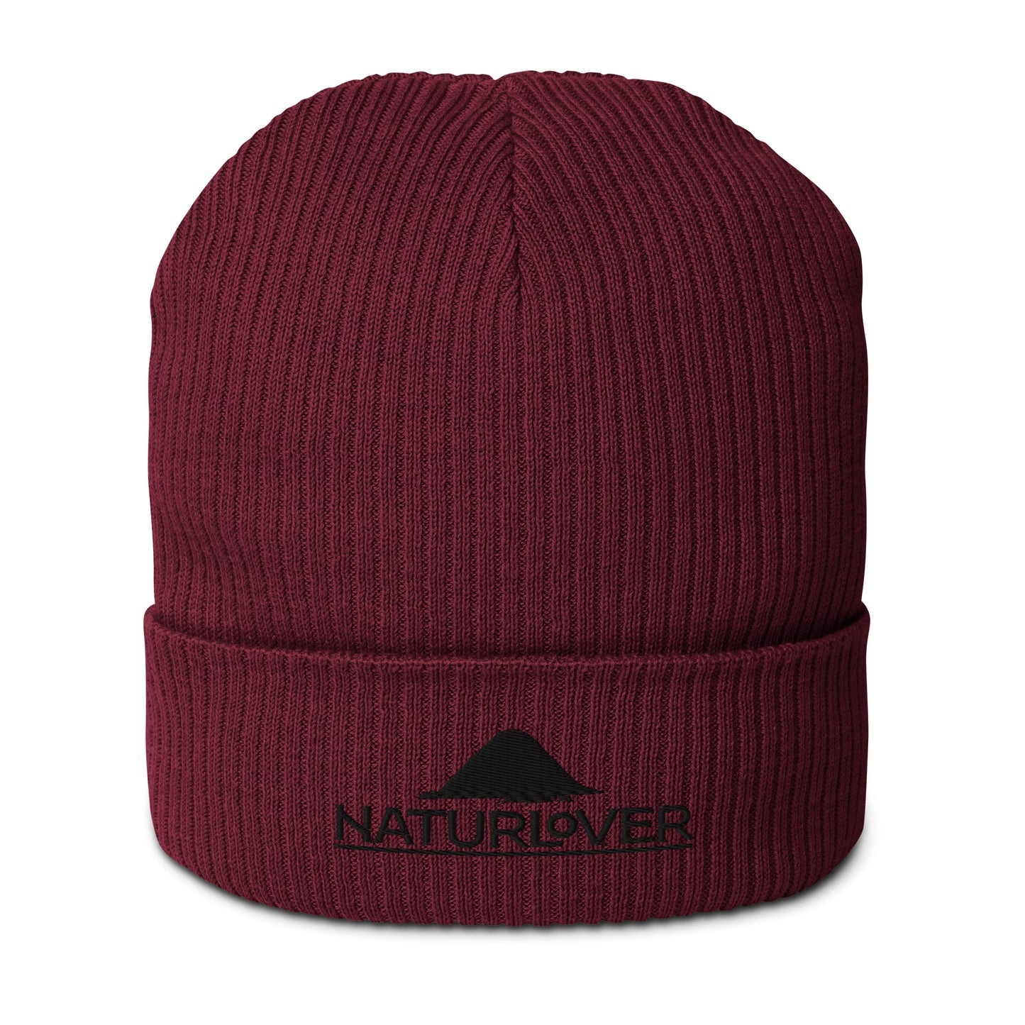 NaturLoVer Bio-Beanie/Mütze mit schwarzer Stickerei