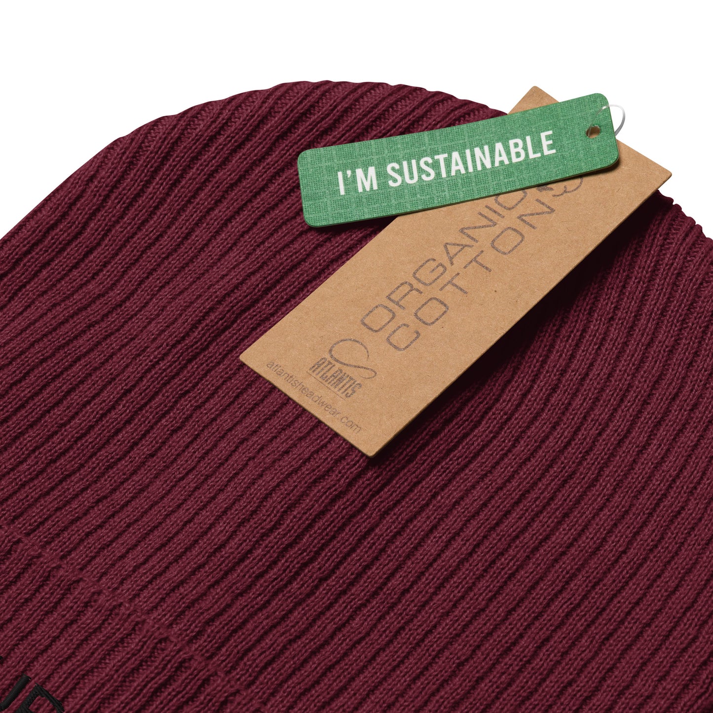 NATURKIND Bio-Beanie/Mütze mit schwarzer Stickerei