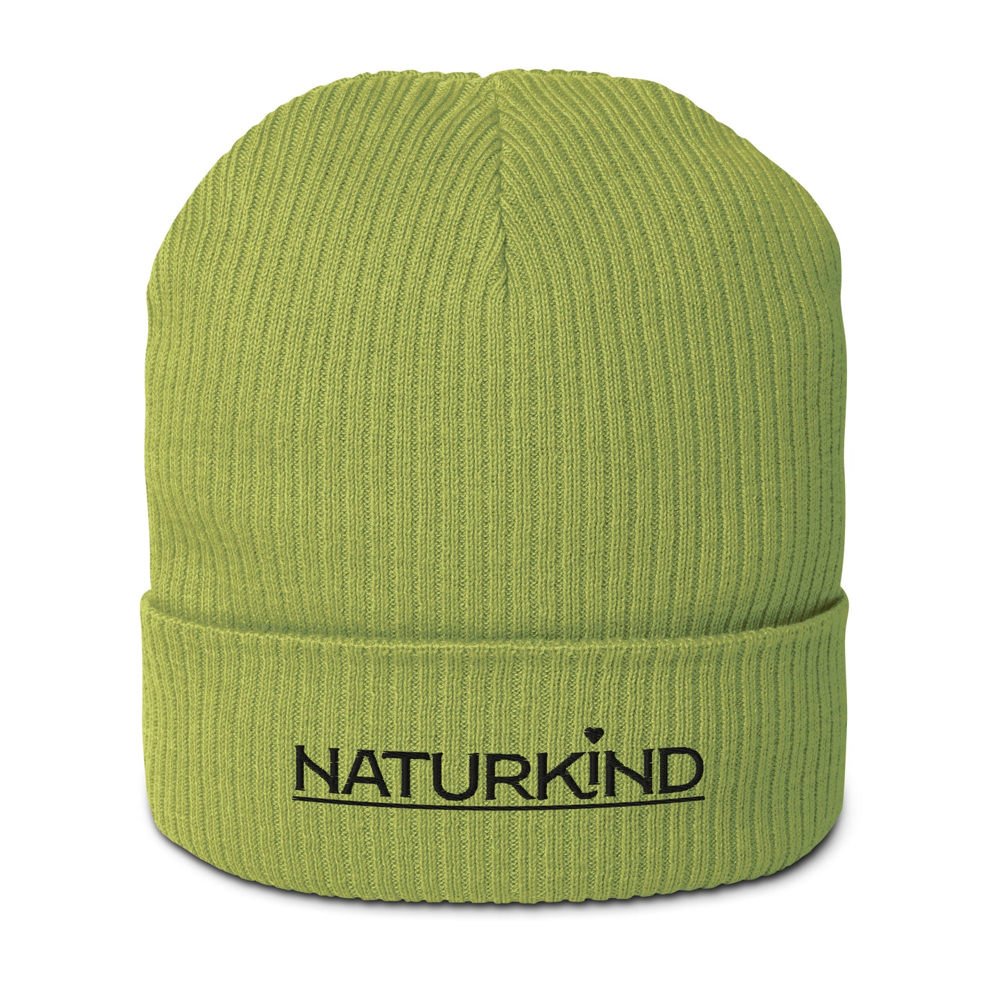 Bio-Beanie „Naturkind“ mit schwarzer Stickerei