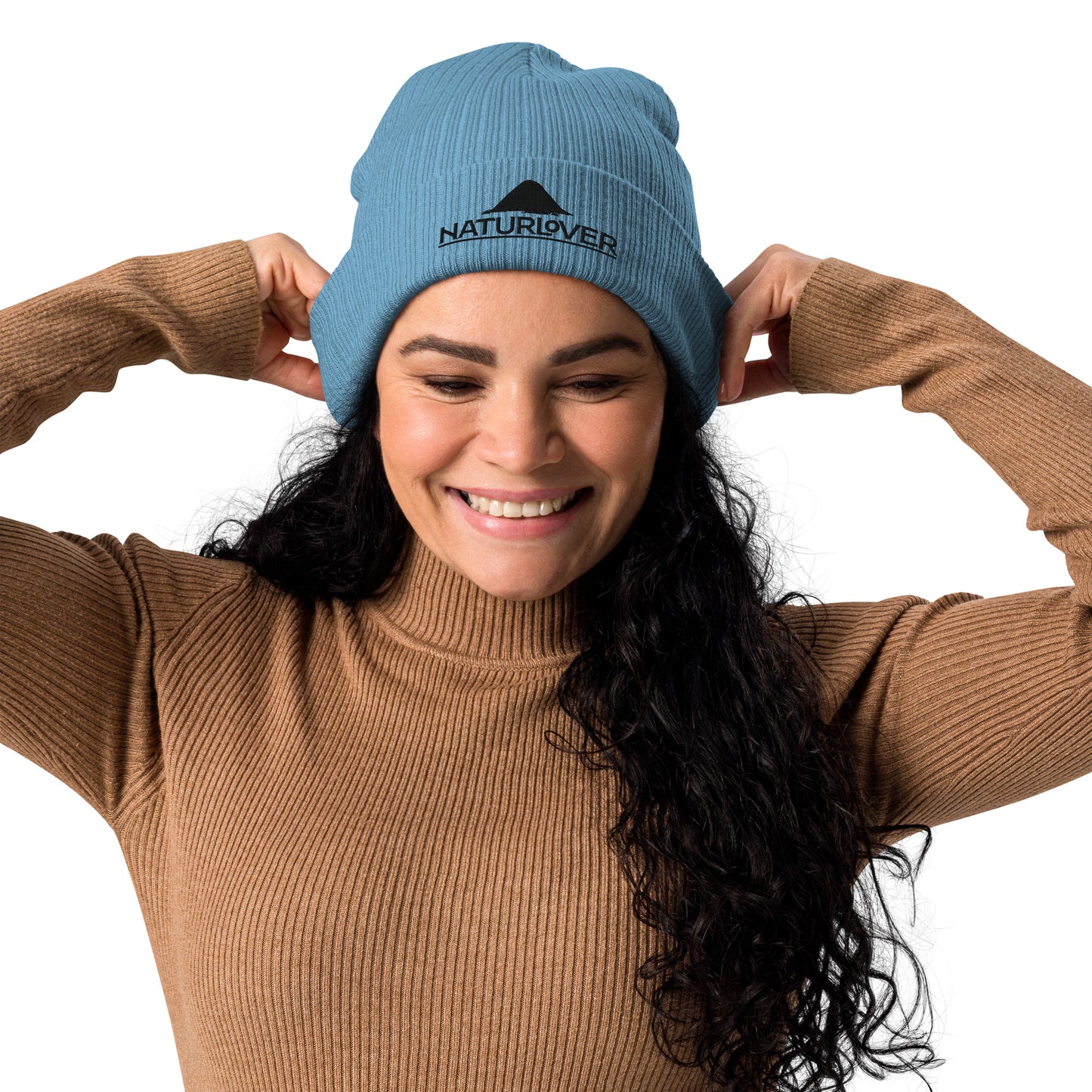NaturLoVer Bio-Beanie/Mütze mit schwarzer Stickerei