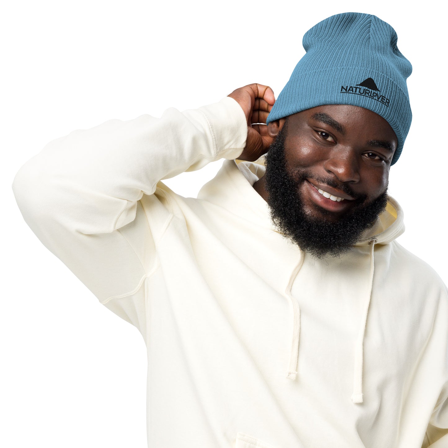 NaturLoVer Bio-Beanie/Mütze mit schwarzer Stickerei