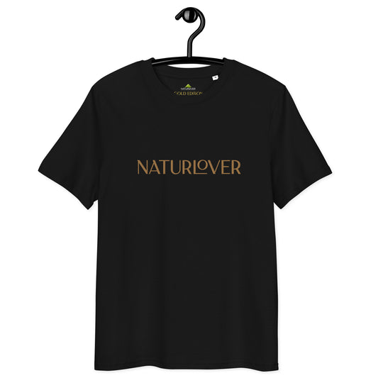 T-shirt en coton biologique NaturLoVer GOLD Edition avec broderie élégante