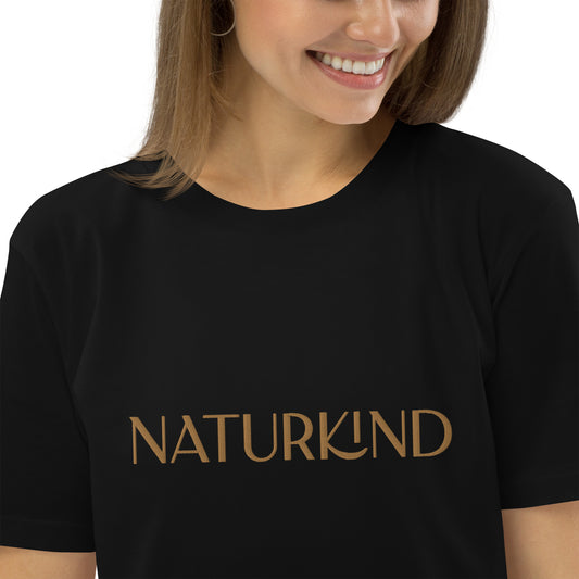 T-shirt en coton biologique Naturkind GOLD Edition avec broderie élégante
