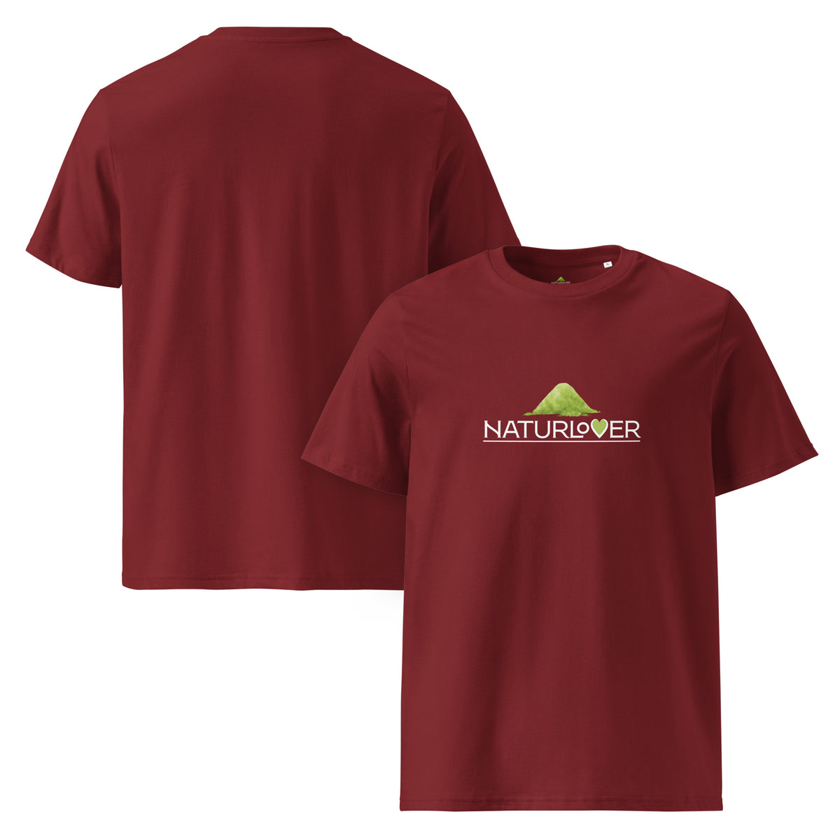 Bio Baumwoll shirt Herz weinrot