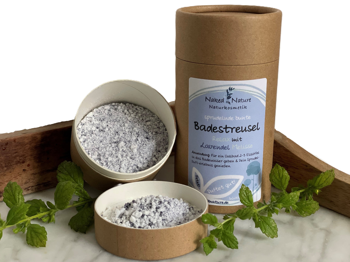 Badezusatz Relax violett lila mit Lavendel Melisse