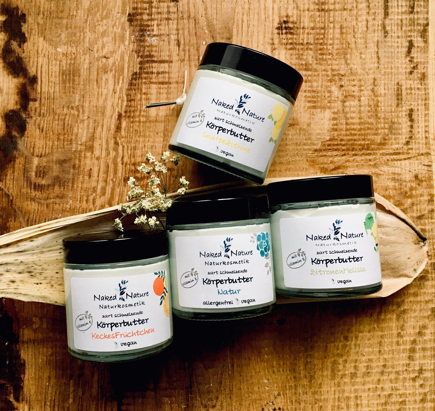 Körperbutter in 4 Duftrichtungen 