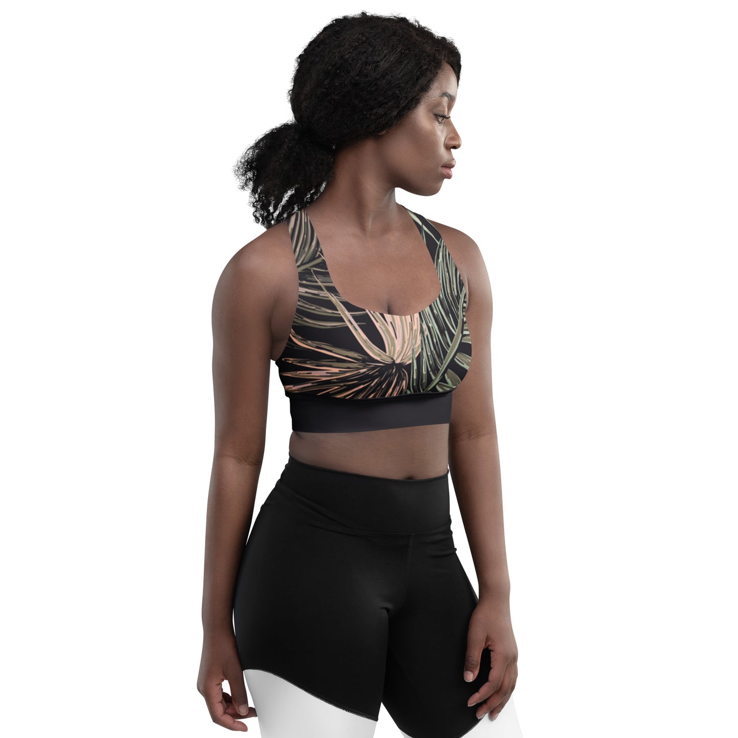 Sport Top aus recycling Material Palmenmuster
