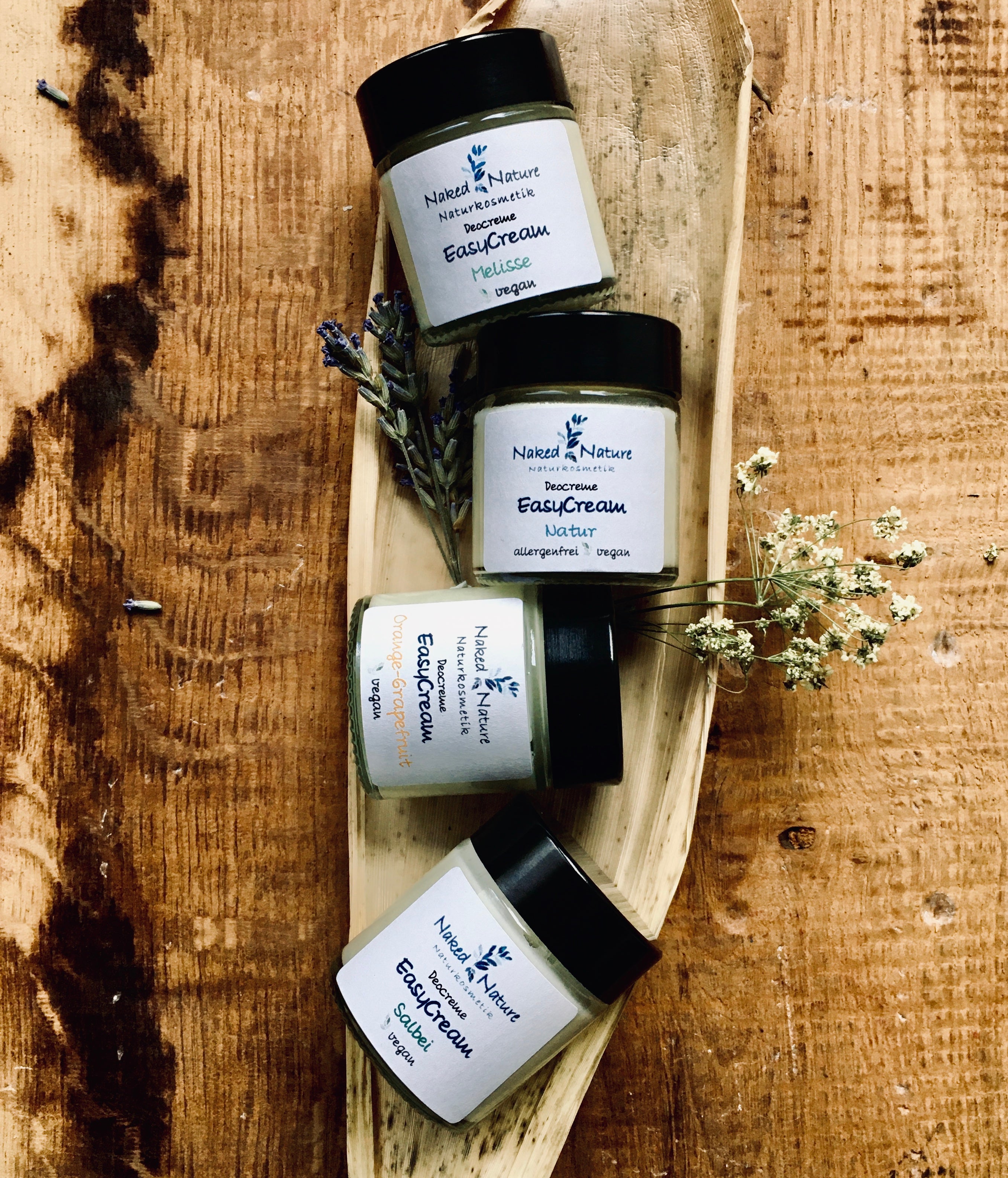Vegane wasserfreie Deocreme in 5 Duftsorten 