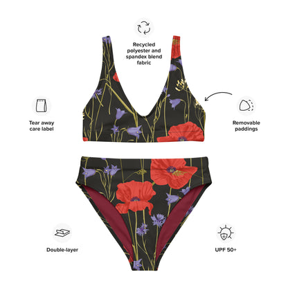 Recycling Bademode Bikini Klatschmohn 