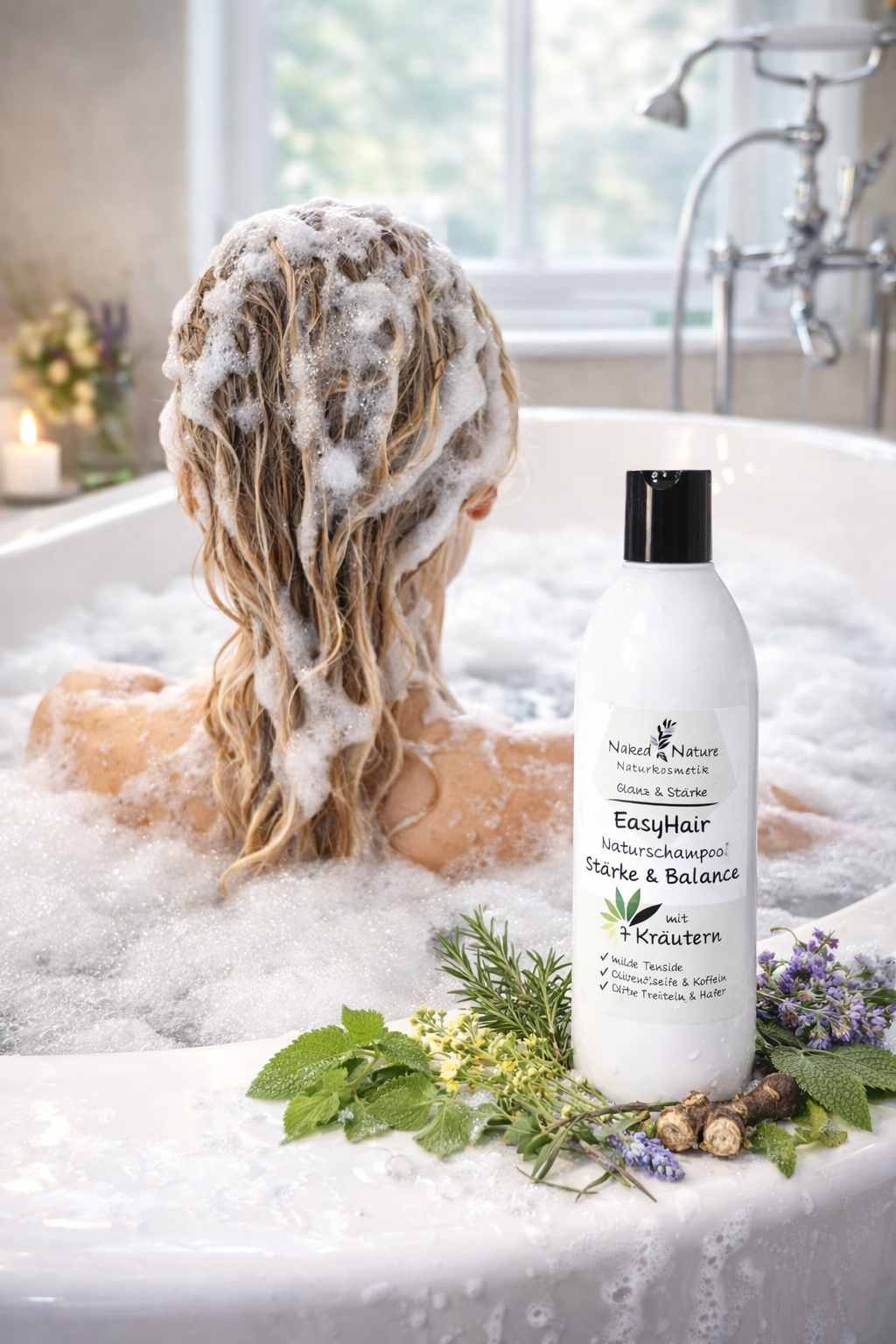 Natürliches Schampoo gegen Haarausfall und dünnes Haar