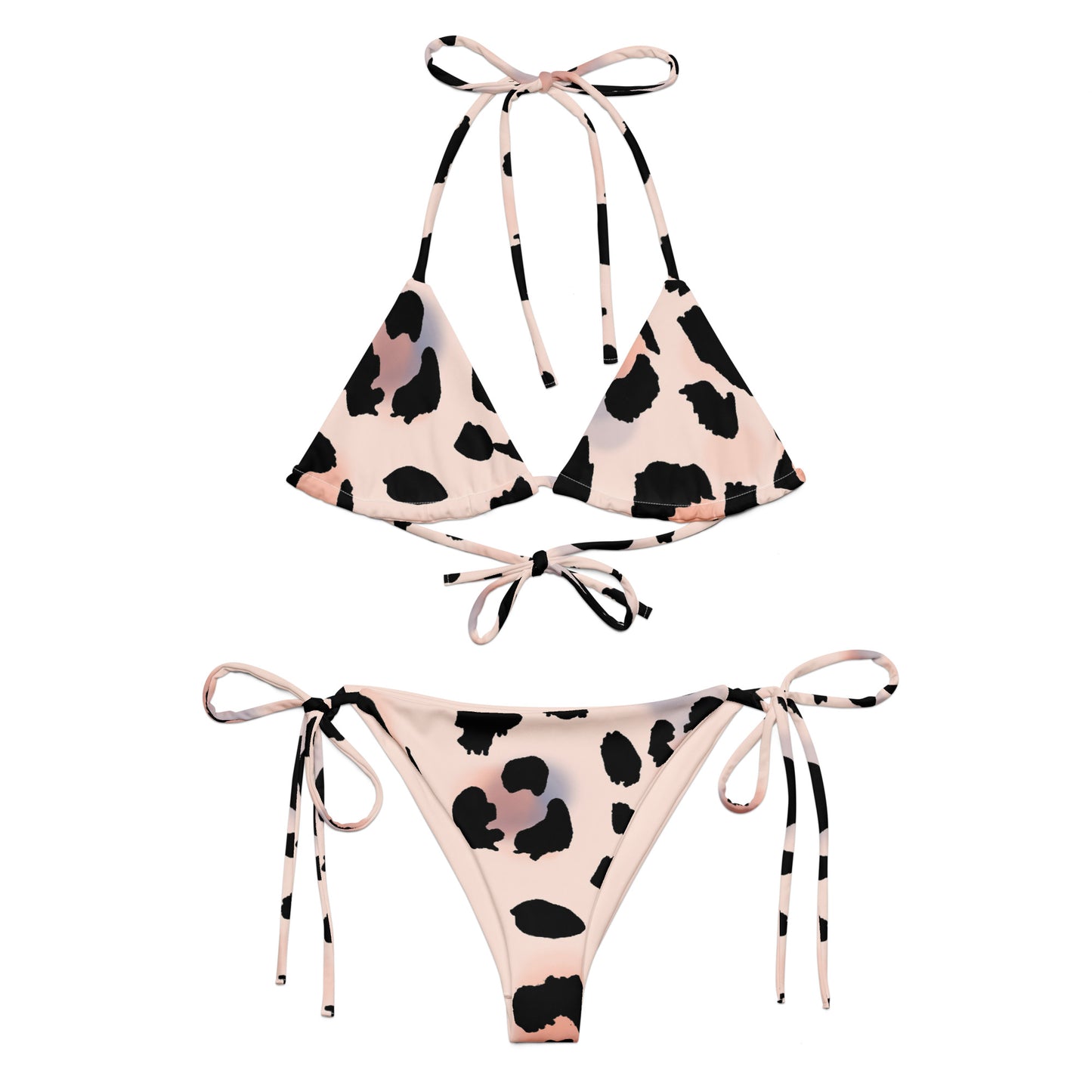 Neckholder Triangel Bikini rosa Leopard recycling Material