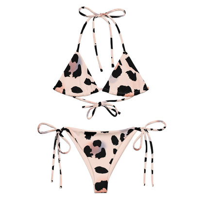 Neckholder Triangel Bikini rosa Leopard recycling Material