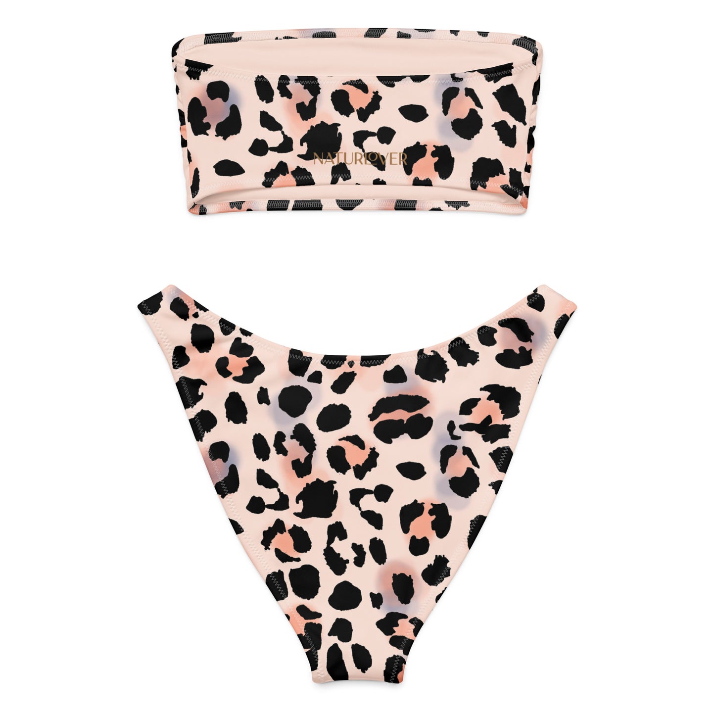nachhaltiger Bikini Leo Muster rosa schwarz