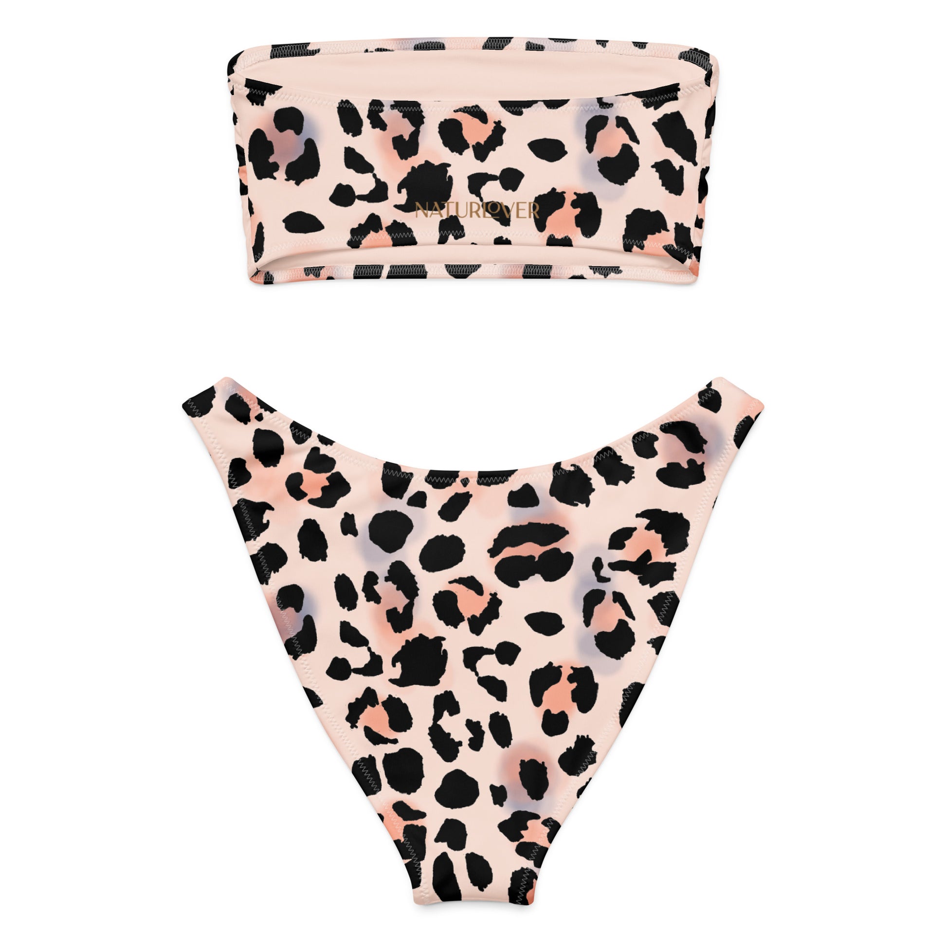 nachhaltiger Bikini Leo Muster rosa schwarz