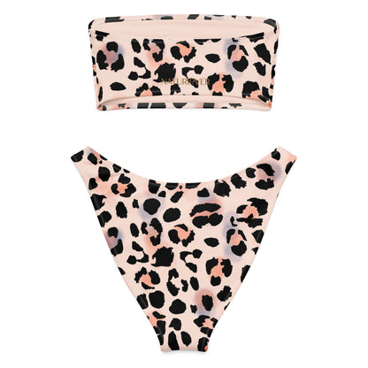 nachhaltiger Bikini Leo Muster rosa schwarz