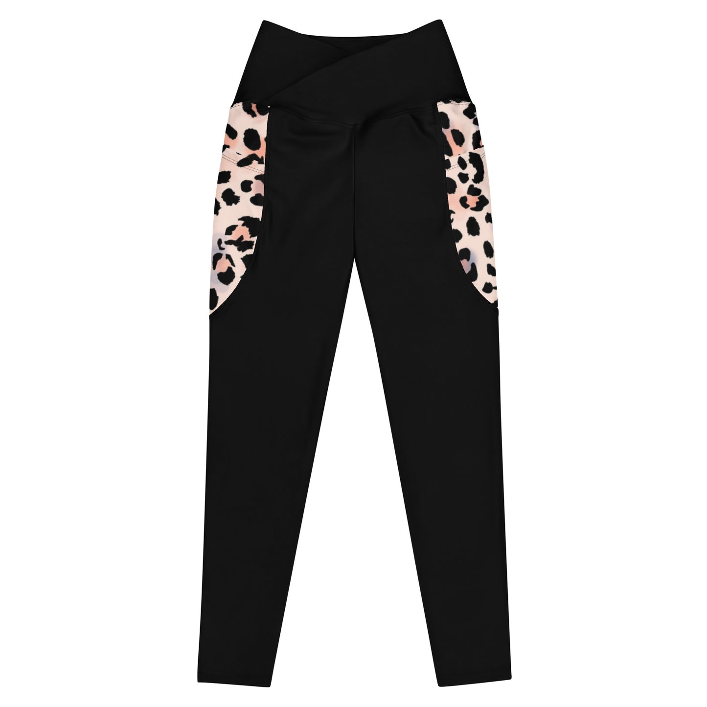 Sport Leggings schwarz mit Leoparden Muster