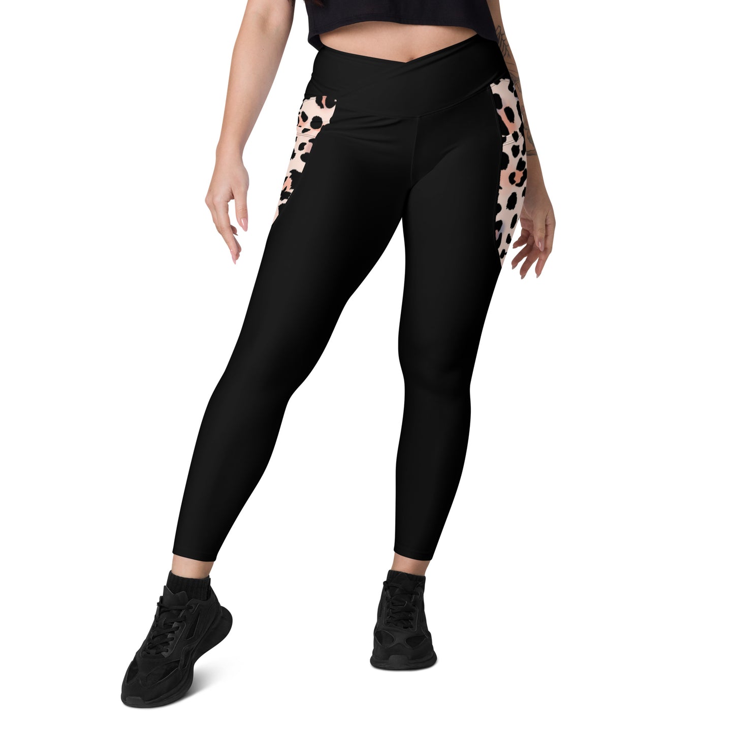Recycling Leggings rosa schwarz Joga Gymnastik Tennis Aerobic Jogging