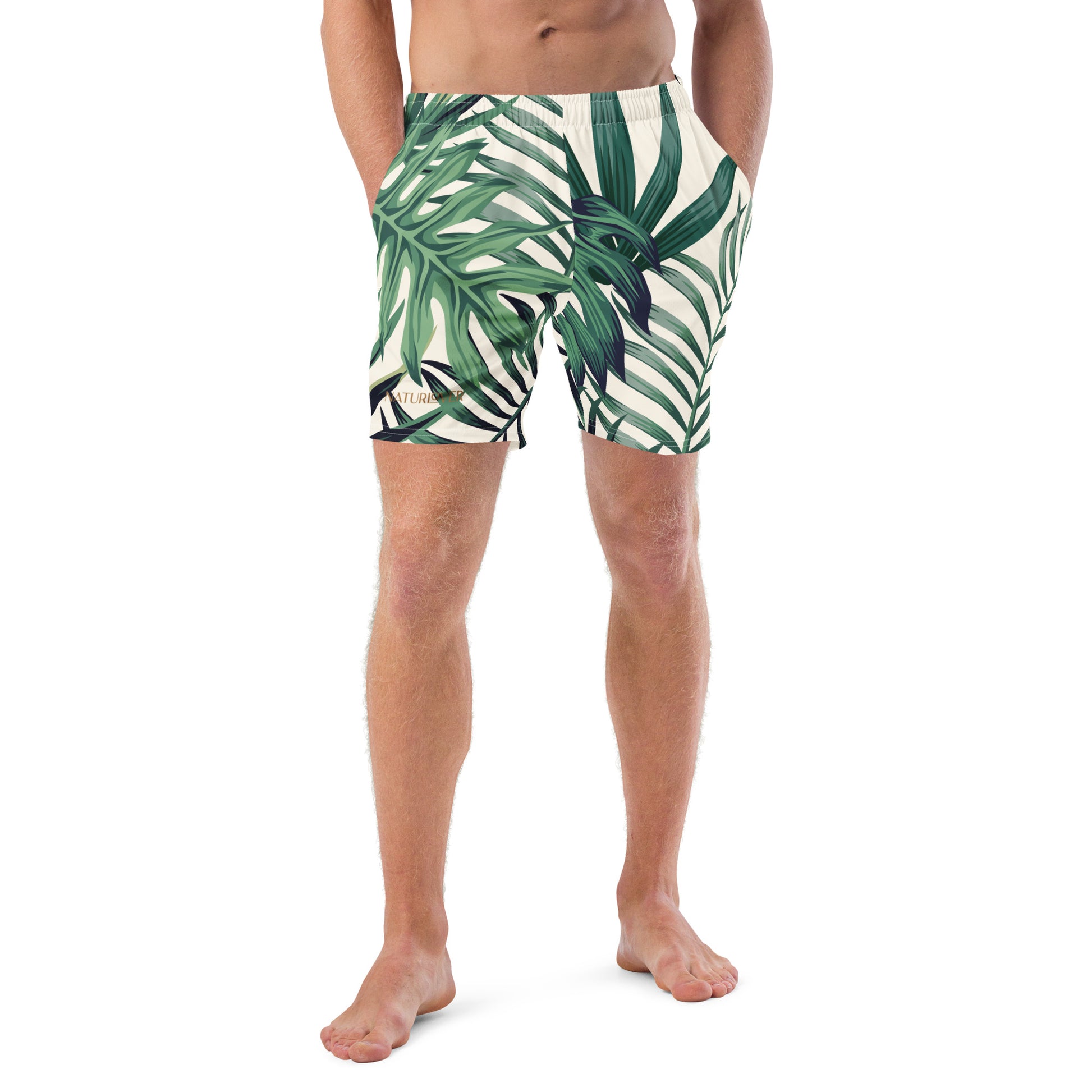 Recycling Badehose grüne Palmen