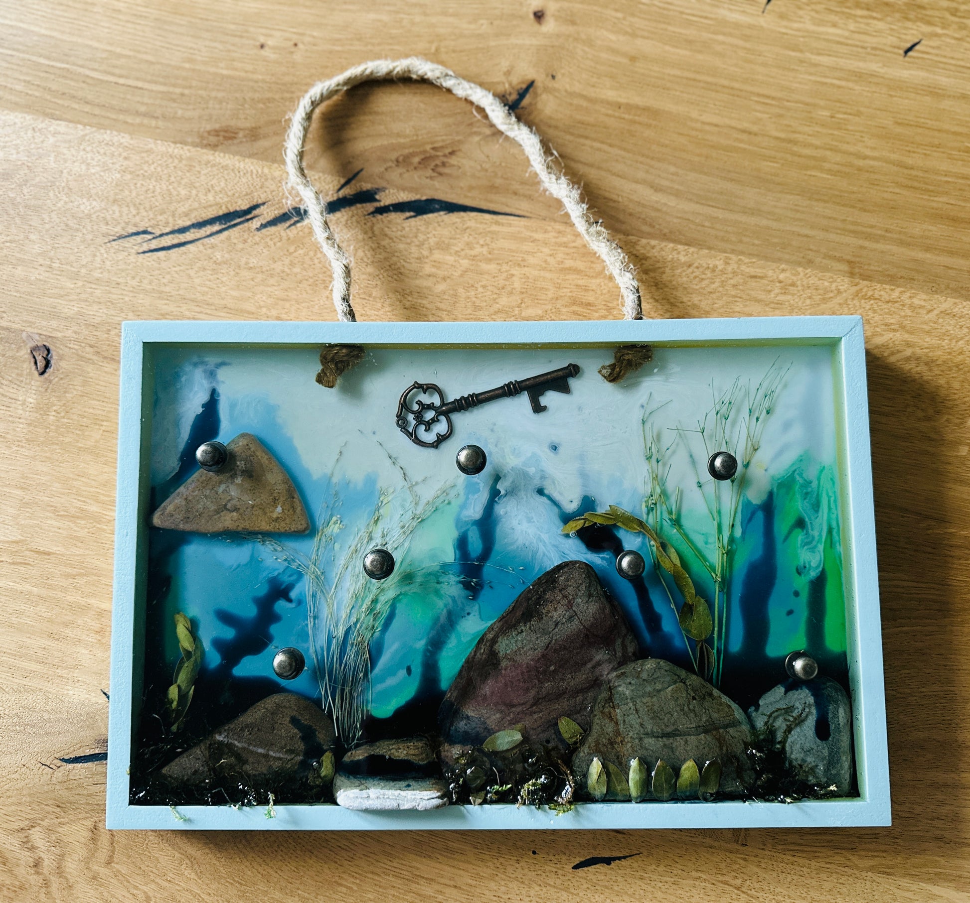 Berge und Meer Schlüsselbrett Epoxidkunst