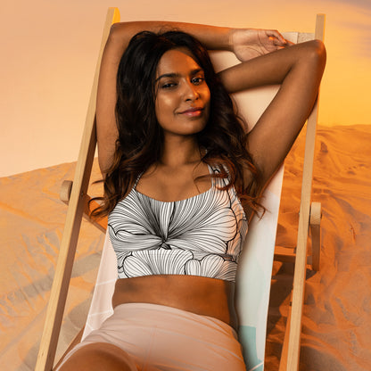 Tennis Top Bustier weiß schwarz 